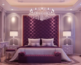 Phòng ngủ màu tím cho những gia chủ yêu thích phong cách lãng mạn