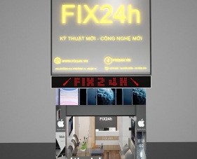 Thiết kế nội thất shop điện thoại Fix24h - quận 10