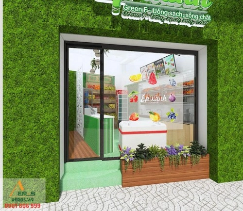 Thiết kế nội thất quán sinh tố Green F - Tân Bình