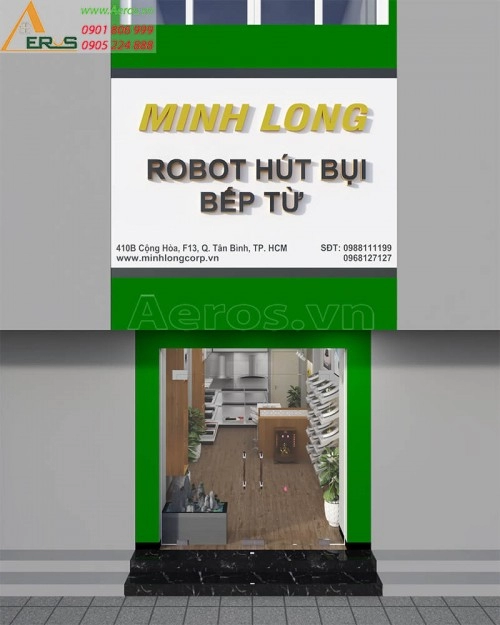 Thiết kế nội thất shop robot hút bụi Minh Long - Tân Bình