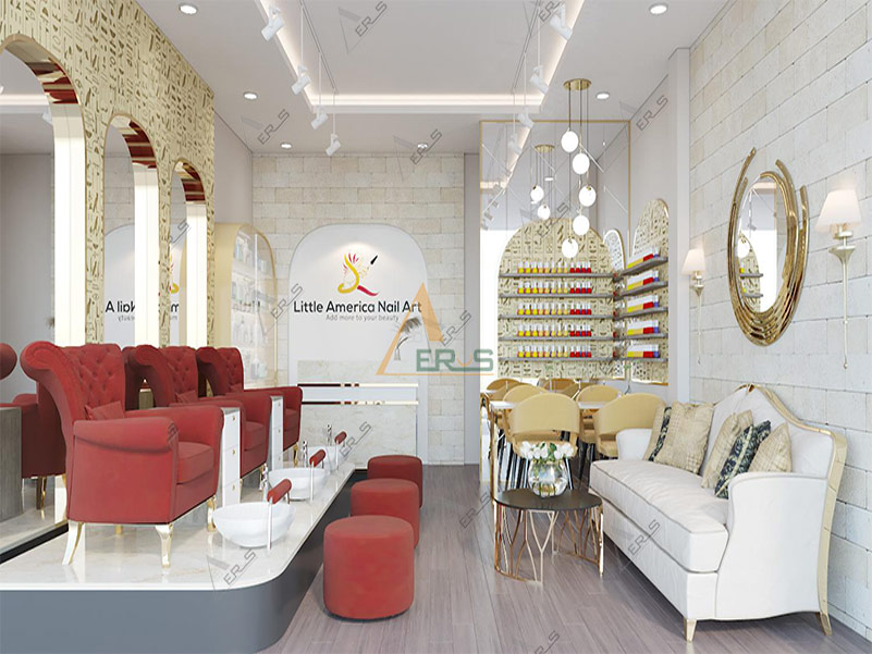 Thiết kế - thi công nội thất tiệm Nails của anh Thành tại Bình Tân