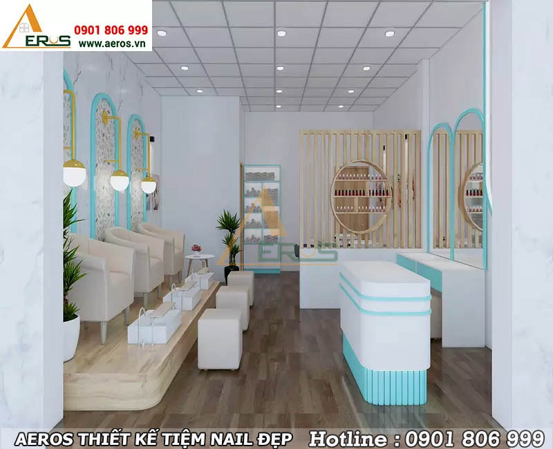 Thiết kế nội thất tiệm Nga Nail tại Nhà Bè