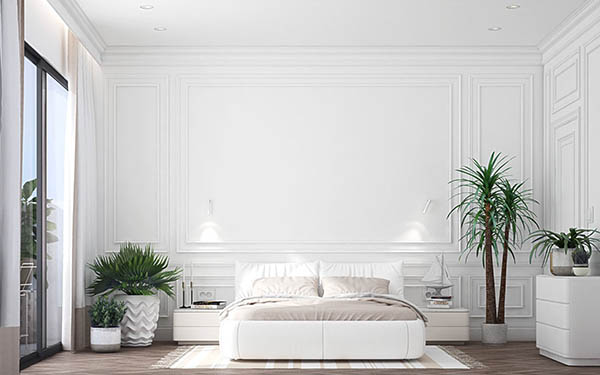 Phòng ngủ màu trắng