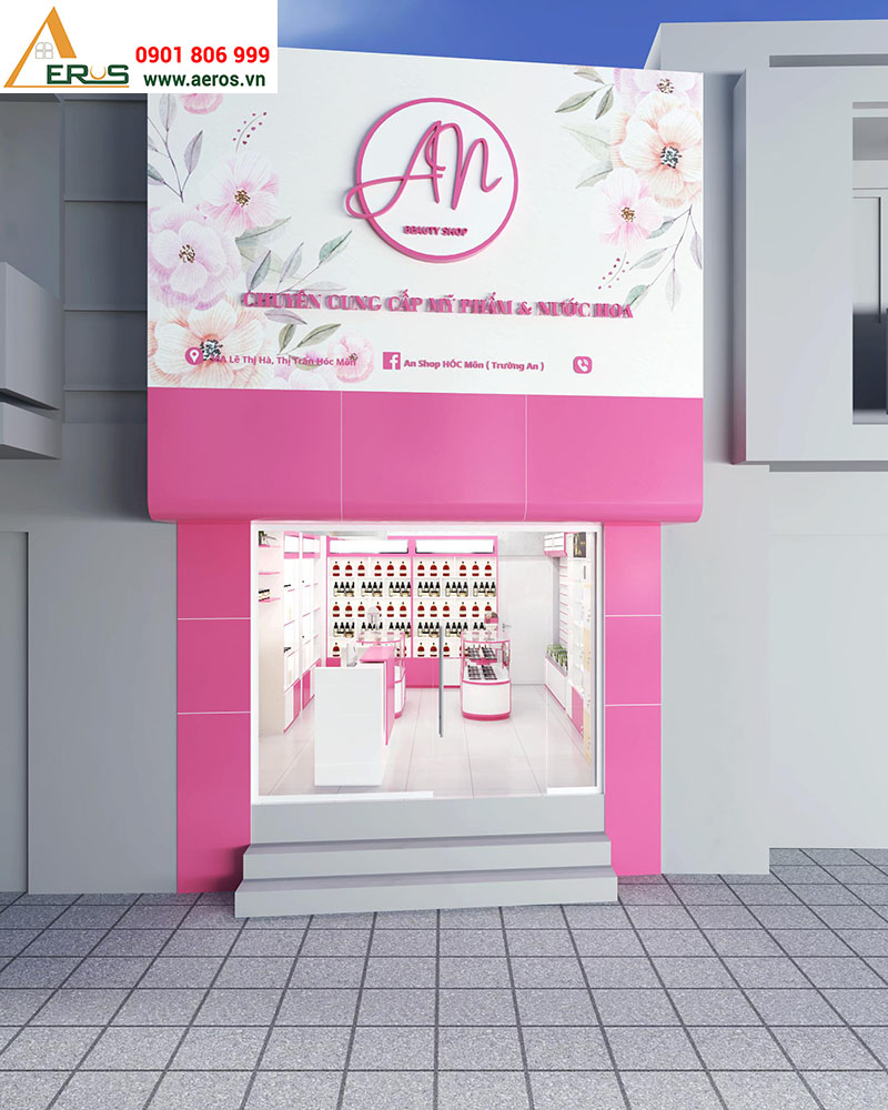 thiết kế shop mỹ phẩm AN tại Hóc Môn