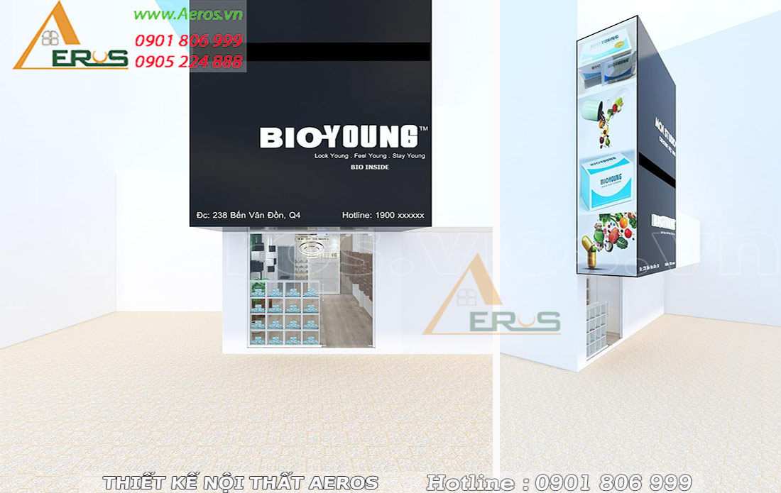 Thiết kế nội thất shop thực phẩm chức năng BioYoung