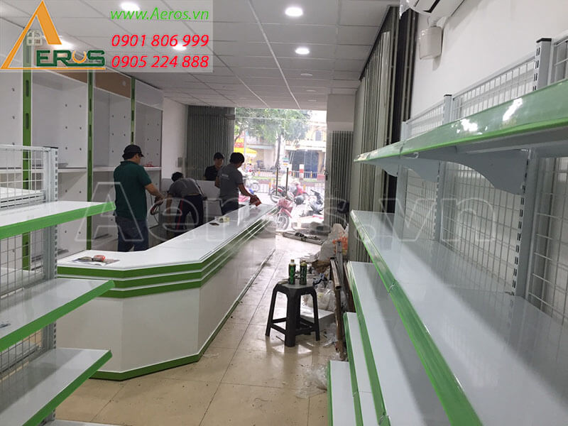Quá trình thi công nội thất nhà thuốc Sta Phar