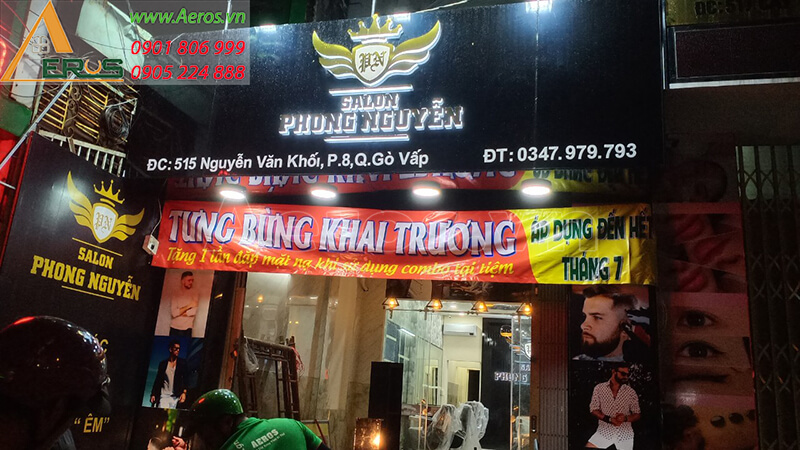 Thi công nội thất salon tóc Phong Nguyễn của anh Dũng tại quận Gò Vấp, Tp.HCM