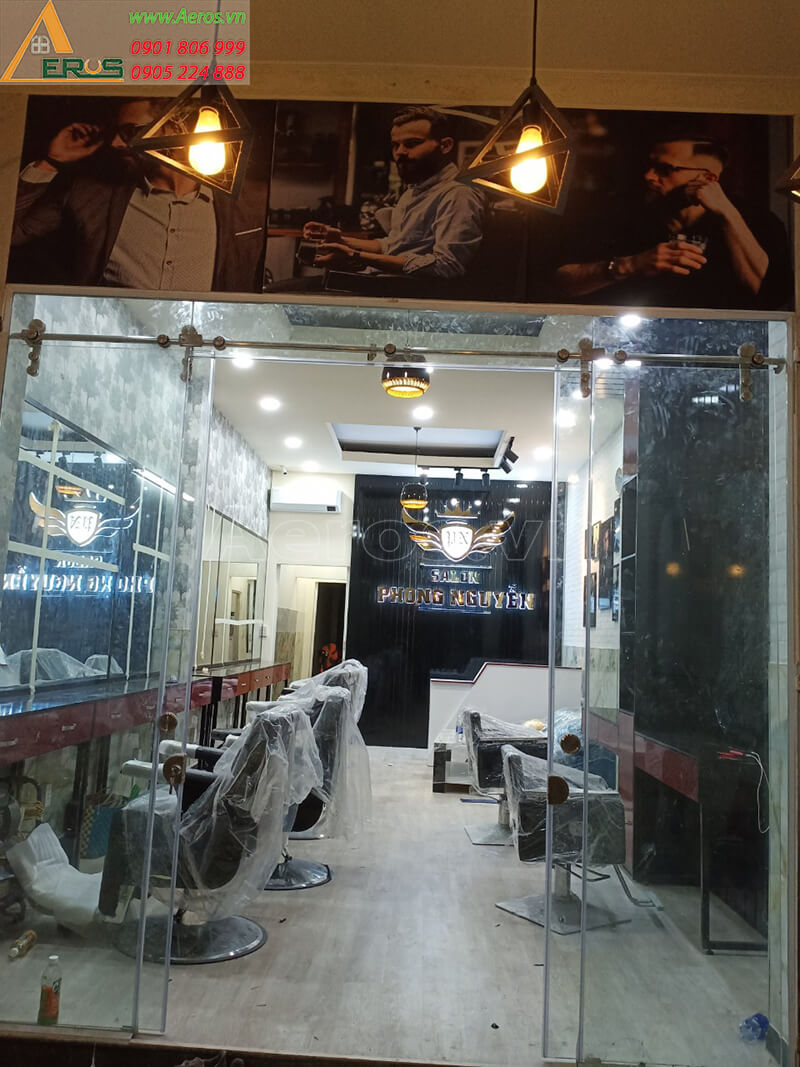 Thi công nội thất salon tóc Phong Nguyễn của anh Dũng tại quận Gò Vấp, Tp.HCM
