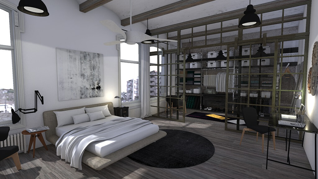 thiết kế căn hộ 40m2 2 phòng ngủ