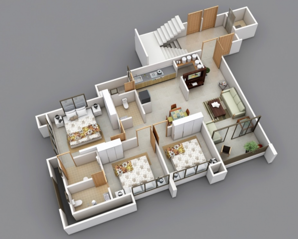 Thiết kế nội thất chung cư 3 phòng ngủ