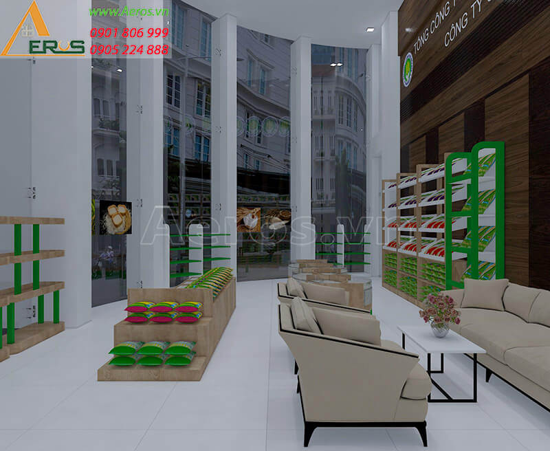 Thiết kế nội thất shop gạo Vinafood II của anh Nghĩa tại quận 1, Tp.HCM