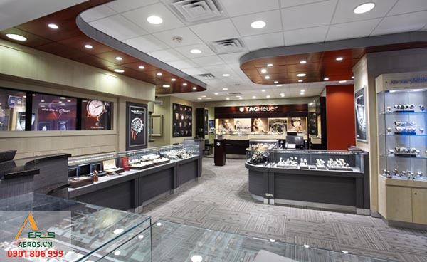 Mẫu thiết kế cửa hàng vàng bạc hiện đại và sang trọng