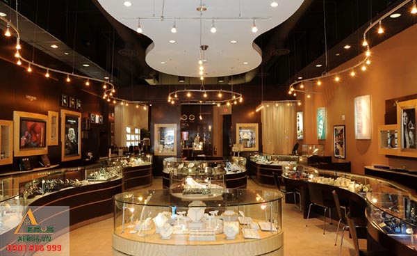 Mẫu thiết kế cửa hàng vàng bạc hiện đại và sang trọng