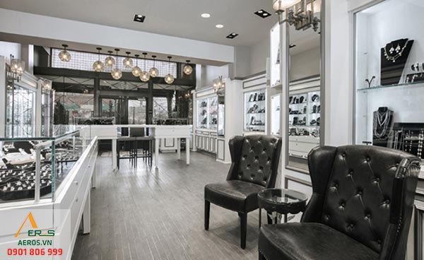 Mẫu thiết kế cửa hàng vàng bạc hiện đại và sang trọng