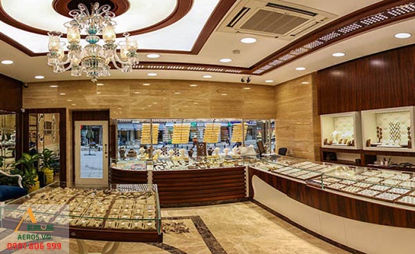 Mẫu thiết kế cửa hàng vàng bạc hiện đại và sang trọng