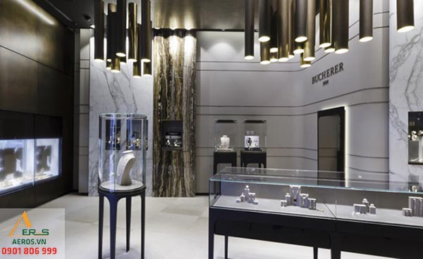 Mẫu thiết kế cửa hàng vàng bạc hiện đại và sang trọng