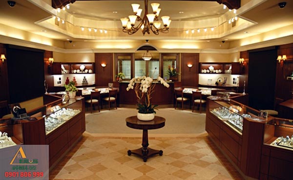 Mẫu thiết kế cửa hàng vàng bạc hiện đại và sang trọng