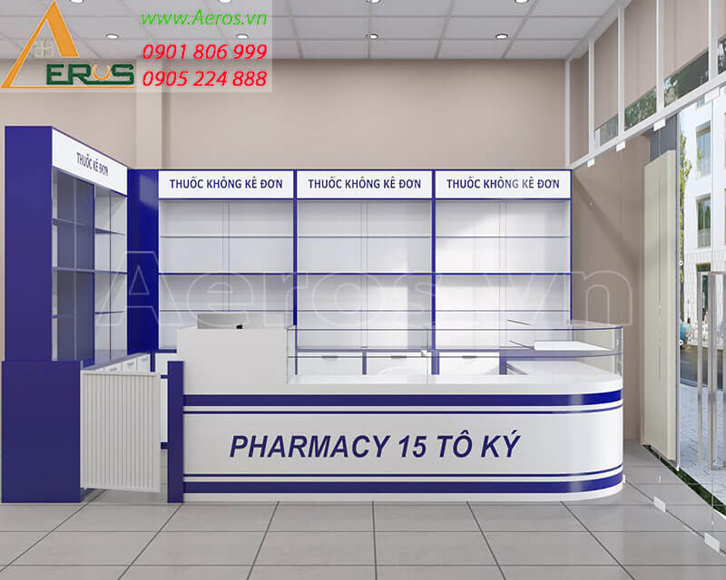Thiết kế nội thất nhà thuốc Pharmacy 15 Tô Ký của anh Ánh