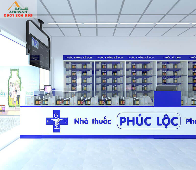 Thiết kế thi công nội thất nhà thuốc tây Phúc Lộc, Tân Phú