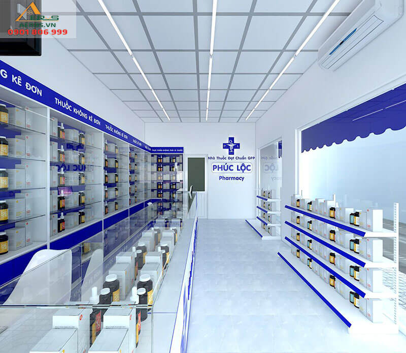 Thiết kế thi công nội thất nhà thuốc tây Phúc Lộc, Tân Phú