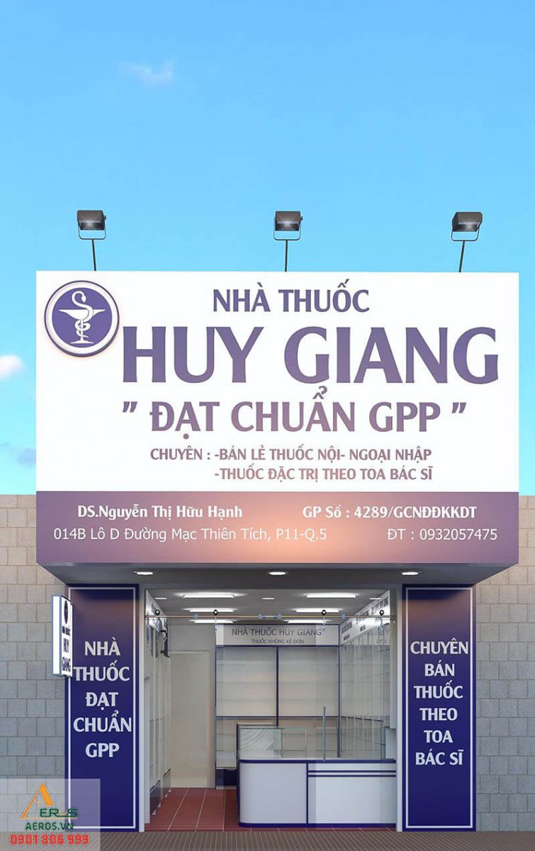 Thiết kế thi công nội thất nhà thuốc Huy Giang, quận 5