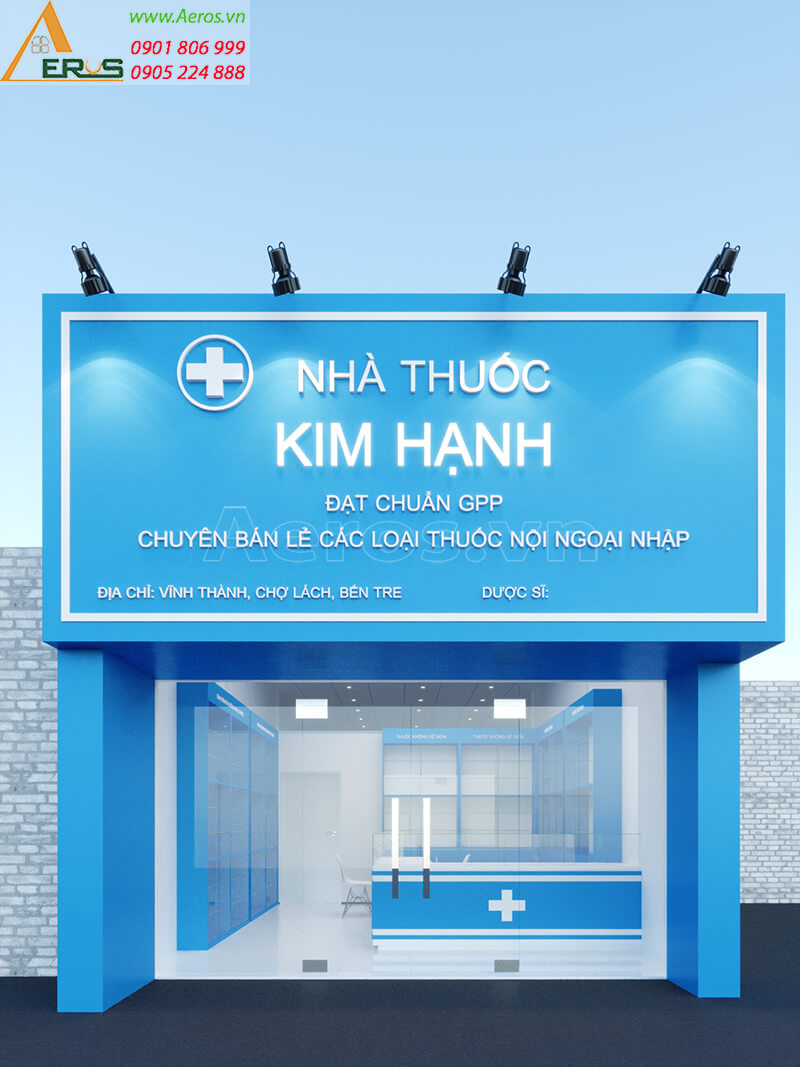 Thiết kế nội thất nhà thuốc Kim Hạnh của chị Như tại Bến Tre