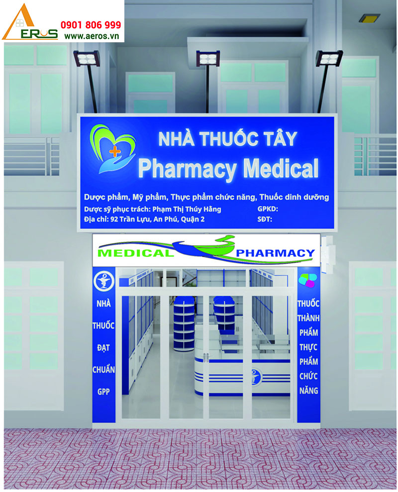 Thiết kế nội thất nhà thuốc tây Pharmacy Medical Quận 2