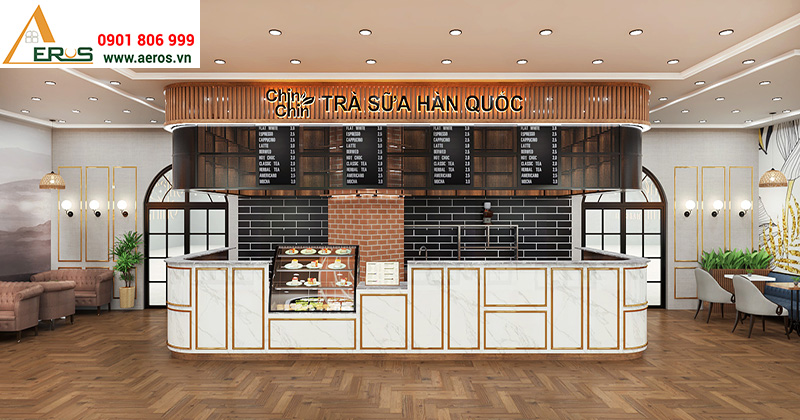 thiết kế quán trà sữa Chin Chin 