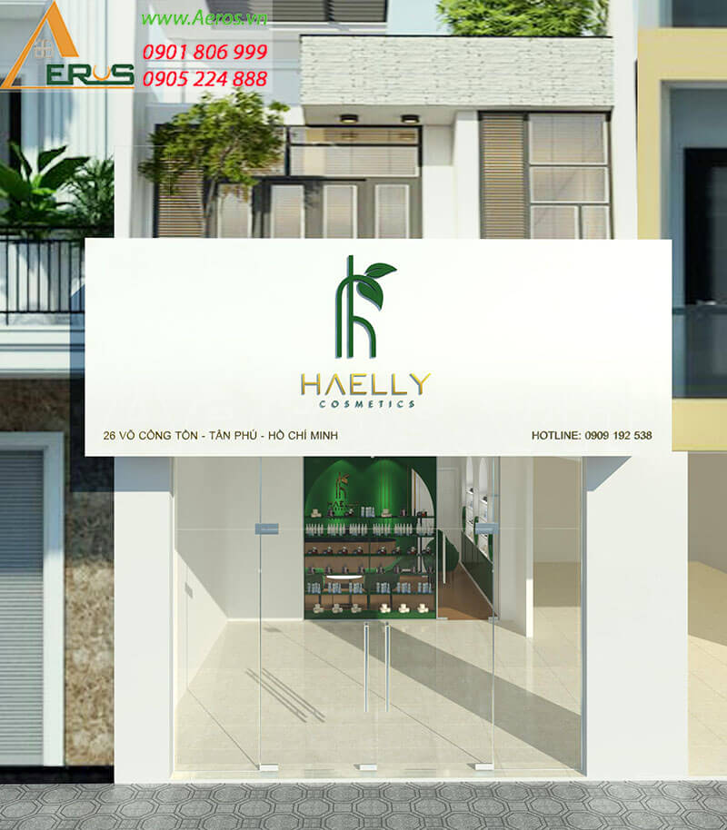 Thiết kế nội thất shop mỹ phẩm Haelly Cosmetics - quận Tân Phú