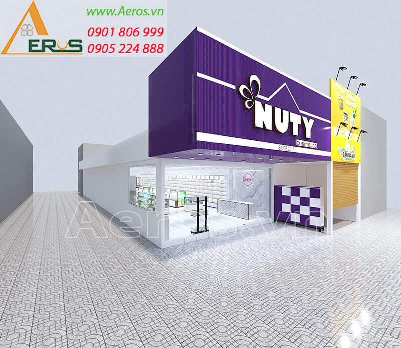 Thiết kế thi công nội thất shop mỹ phẩm Nuty Cosmetics quận 9, TP.HCM