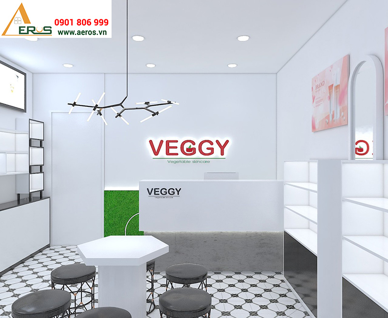 Thiết kế nội thất shop mỹ phẩm VEGGY tại quận 9
