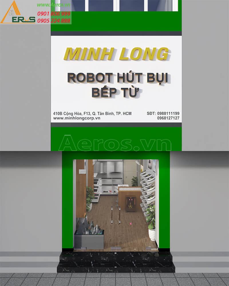 Thiết kế nội thất shop robot hút bụi Minh Long tại quận Tân Bình, TP.HCM