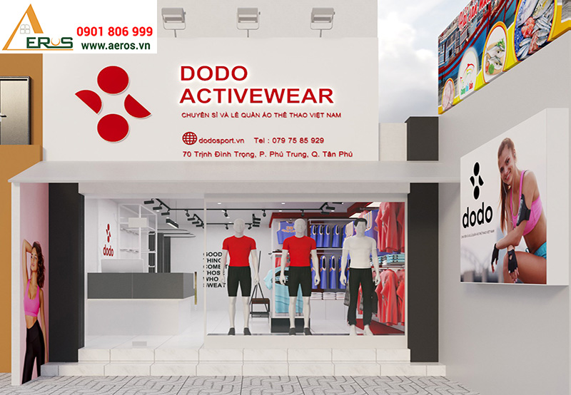 thiết kế nội thất shop thời trang Dodo Activewear tại Tân Phú