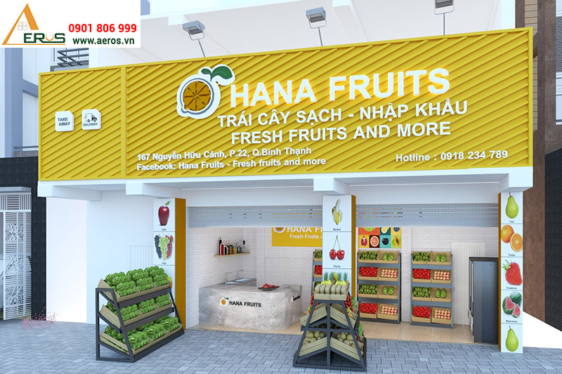 Thiết kế shop trái cây HaNa Fruits tại quận Bình Thạnh