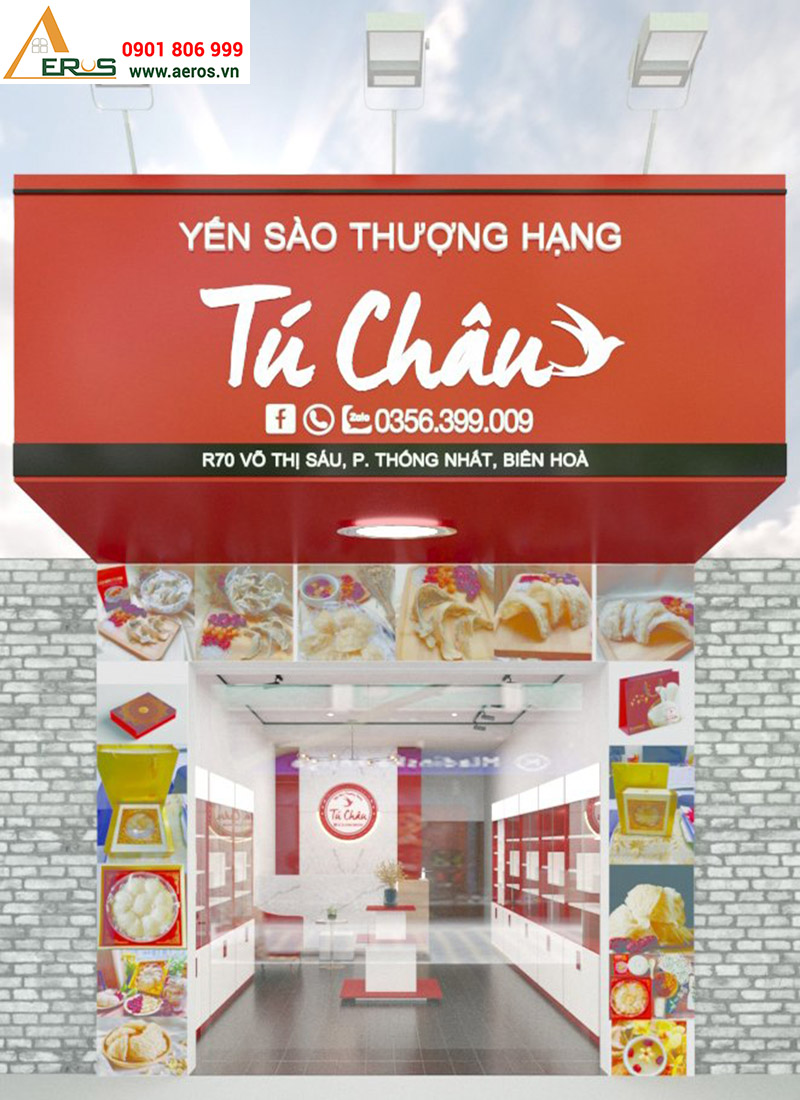 thiết kế shop yến sào Tú Châu tại Đồng Nai