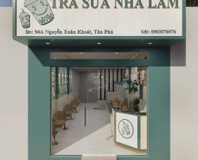 Thiết kế nội thất quán Trà sữa nhà làm - Tân Phú